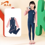 Bộ bơi dài chống nắng, màu tím, dáng rời, Yuke