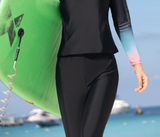 Bộ bơi nữ dài vải chống nắng, màu đen, hãng 361