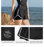 Bộ bơi nữ cộc, đen rời, vải chống nắng, quần 2 lớp, 361