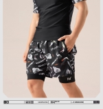 Bộ bơi nam cộc tay, màu đen, vải cao cấp chống nắng SWIM, 361