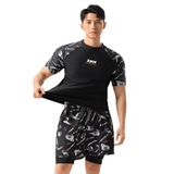 Bộ bơi nam cộc tay, màu đen, vải cao cấp chống nắng SWIM, 361