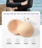 Bộ bơi nữ dài tay chân váy, đen tay hồng, vải cao cấp hãng 361
