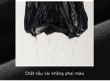 Bộ bơi nữ dài tay chân váy, đen tay hồng, vải cao cấp hãng 361