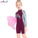 Bộ bơi chống nắng, dài tay dáng liền, màu tím, Lucky, M150212K