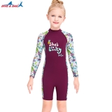 Bộ bơi chống nắng, dài tay dáng liền, màu tím, Lucky, M150212K
