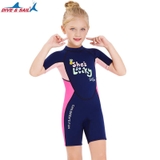 Bộ bơi cộc tay, than hồng, vải dày 2.5mm giữ nhiệt, DiveSail