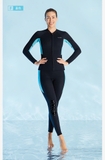 Bộ bơi nữ giữ nhiệt, dài tay, màu đen xanh, vải dày 1.5mm, Dive Sail