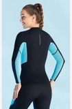 Bộ bơi nữ giữ nhiệt, dài tay, màu đen xanh, vải dày 1.5mm, Dive Sail