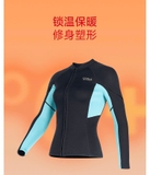 Bộ bơi nữ giữ nhiệt, dài tay, màu đen xanh, vải dày 1.5mm, Dive Sail