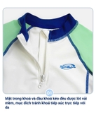 Bộ bơi bé trai dài tay, trắng tay xám, vải chống nắng UPF50+, Momasong(Korea)