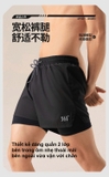 Quần bơi, biển nam, dáng 2 lớp, chính hãng 361, màu đen