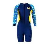 Bộ bơi giữ nhệt cho bé, dài tay dáng liền, màu than, vải dày 2.5mm, Dive & Sail