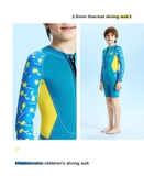 Bộ bơi giữ nhiệt cho bé, xanh dài tay dáng liền, vải dày 2.5mm, Dive & Sail