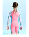Bộ bơi giữ nhiệt bé gái, dài tay dáng liền, màu hồng tay cá, vải dày 2.5mm, Dive & Sail