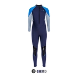 Bộ bơi giữ nhiệt dài liền, xanh than tay xám, vải dày 2.5mm, Dive & Sail