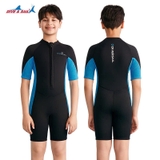 Bộ bơi giữ nhiệt cộc tay, màu đen xanh, vải dày 2.5mm, Dive & Sail