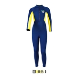 Bộ bơi chống nắng bé trai, dáng dài liền, xanh than vàng, vải kháng Clo, Dive&Sail