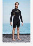 Bộ bơi giữ nhiệt dài tay, màu đen hông xanh, vải dày 1.5mm Dive & Sail