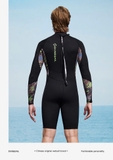 Bộ bơi giữ nhiệt dài tay, màu đen hông xanh, vải dày 1.5mm Dive & Sail