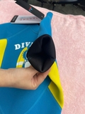 Bộ bơi giữ nhiệt vải dày 2.5mm, màu xanh hình cá, cộc tay liền, Dive & Sail
