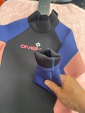 Bộ bơi giữ nhiệt bé gái, màu đen hồng, dài tay dáng liền, vải dày 2.5mm, Dive & Sail