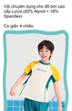 Bộ bơi cộc tay bé trai, màu trắng xanh, quần 2 lớp, chống nắng UPF 50+, YUKE