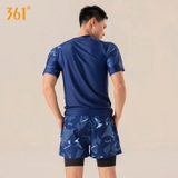 Bộ bơi nam cộc tay, màu xanh, Speed zone, vải chống nắng UPF50+, 361
