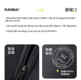 Bộ bơi nữ chống nắng, dài tay màu xám,  tay xanh, vải kháng Clo, UPF 50+, 361