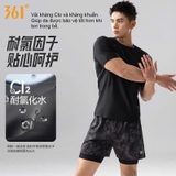 Bộ bơi nam cộc tay, chống nắng UPF50+, kháng Clo, màu đen, 361