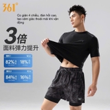 Bộ bơi nam cộc tay, chống nắng UPF50+, kháng Clo, màu đen, 361