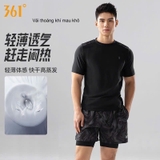 Bộ bơi nam cộc tay, chống nắng UPF50+, kháng Clo, màu đen, 361