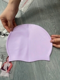 Mũ bơi chống nước trẻ em, chất liệu silicone cao cấp, co giãn,màu tím, hình thỏ