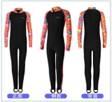 Bộ bơi bé gái chống nắng, dài tay, dáng liền, màu đen hồng, UPF 50+, kháng Clo, Blue Ocean