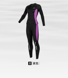 Bộ bơi giữ nhiệt nữ, vải dày 3mm chống lạnh, màu đen tím, dài tay, dáng rời Dive & Sail