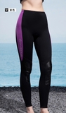 Bộ bơi giữ nhiệt nữ, vải dày 3mm chống lạnh, màu đen tím, dài tay, dáng rời Dive & Sail