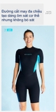 Bộ bơi giữ nhiệt nữ cộc tay, màu xanh đen, vải dày 3.0mm, Dive Sail