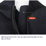 Bộ bơi giữ nhiệt nữ, dáng cộc liền, màu tím đen, vải dày 2.0mm, Dive Sail