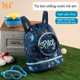 Balo chống nước cho bé, nhiều ngăn, màu xanh, hãng 361