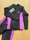 Áo bơi giữ nhiệt nữ, màu đen tím, vải dày 3.0mm, Dive & Sail