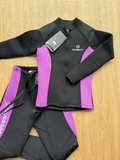 Áo bơi giữ nhiệt nữ, màu đen tím, vải dày 3.0mm, Dive & Sail