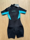 Bộ bơi giữ nhiệt nữ cộc tay, màu xanh đen, vải dày 3.0mm, Dive Sail