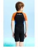 Bộ bơi giữ nhiệt cho bé, cộc tay, màu đen cam, vải dày 2.5mm, Dive Sail