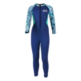 Bộ bơi giữ nhiệt bé gái, dài tay liền, màu xanh, vải dày 2.5mm, Dive Sail