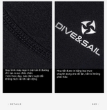 Bộ bơi giữ nhiệt cộc tay, màu đen, khoá chéo, vải dày 2mm Dive & Sail