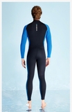 Bộ bơi giữ nhiệt dài tay, dáng liền, đen tay xanh, vải dày 3.0mm, Dive Sail