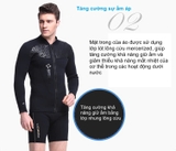 Áo bơi giữ nhiệt dài tay, kéo khoá, màu đen, vải dày 3.0mm Dive & Sail