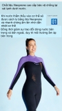 Bộ bơi giữ nhiệt nữ, dài tay, màu đen tím, vải dày 3.0mm Dive & Sail