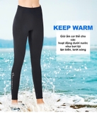 Quần bơi dài giữ nhiệt nữ, màu đen, vải dày 2.0mm Dive & Sail