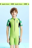 Bộ bơi giữ nhiệt trẻ em, cộc tay, xanh lá, vải dày 2.5mm Dive & Sail