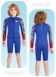 Bộ bơi giữ nhiệt cho bé, dài tay, màu xanh, dáng rời, vải dày 2.5mm, Dive & Sail